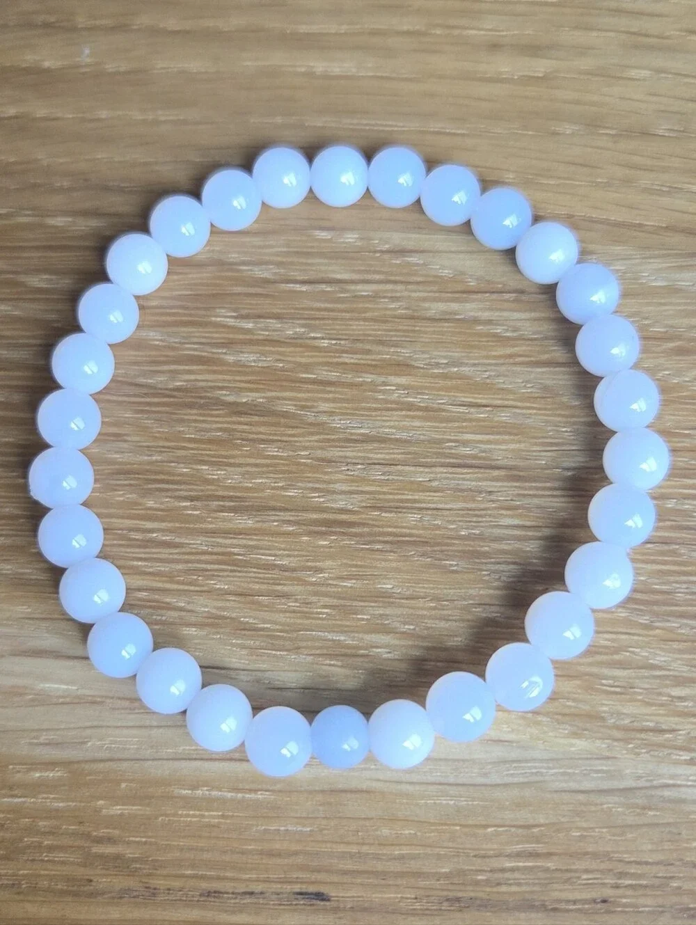 Chalcedony Beaded Stretch Bracelet | Handmade
